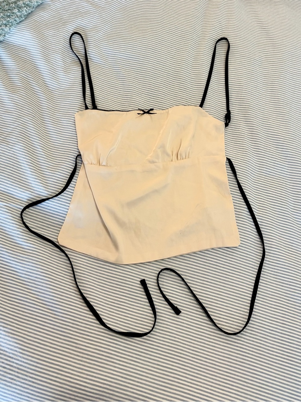 Edikted Cream Cami with Black Straps